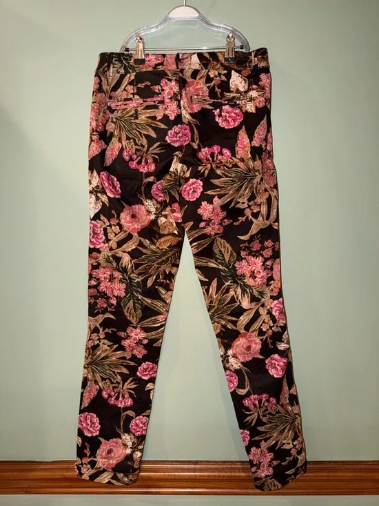 Anthropologie Chino Relaxed Floral Tuxedo Stripe Pants - Size 25 - Picture 5 of 5